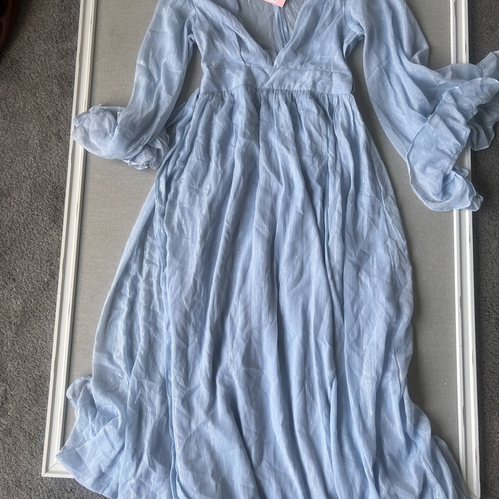 Showpo Shimmering Light Blue Dress